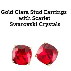 Scarlet gold Swarovski Clara Earrings